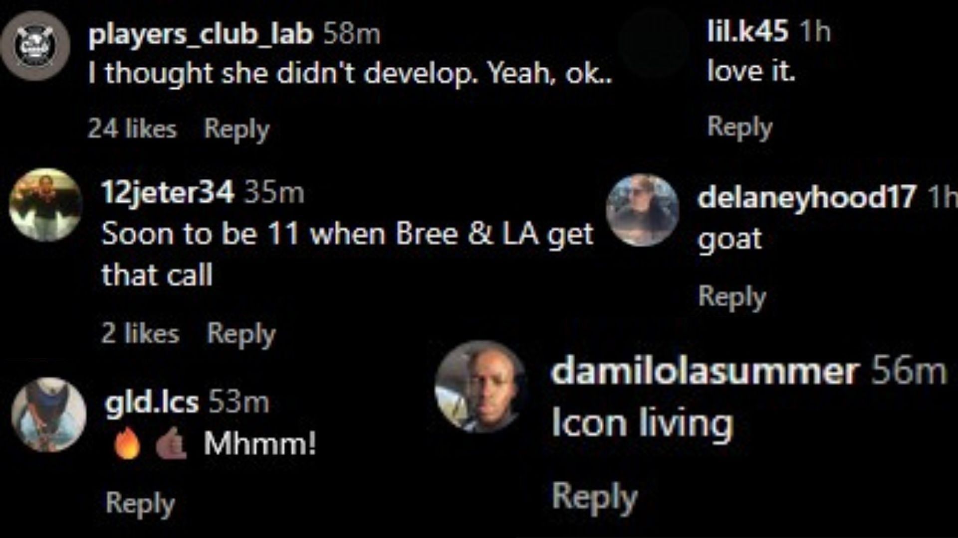 Image via the comments of the Instagram post.